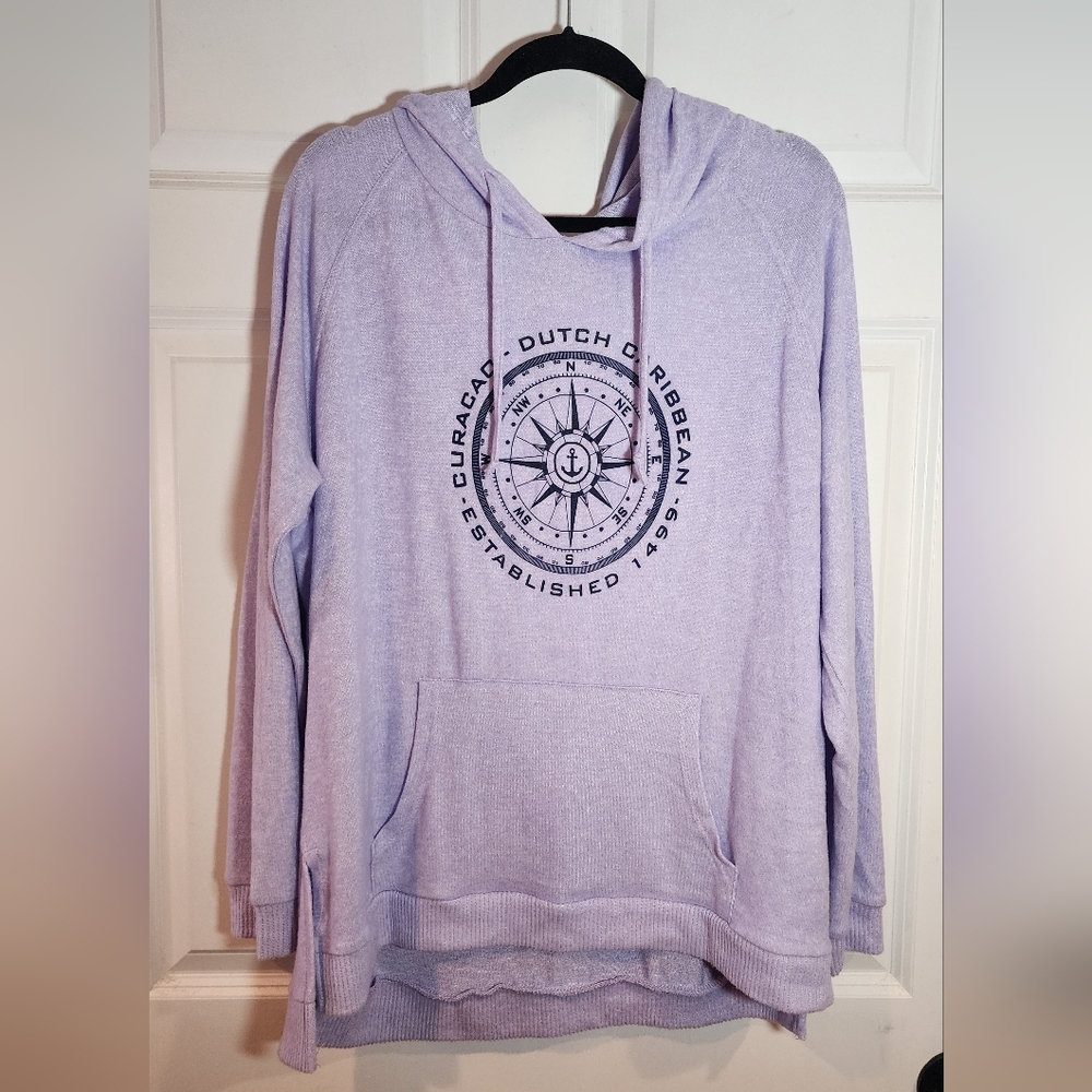 NWOT Trade Heritage Soft Purple Pullover Hoodie Curacao Carribean XL